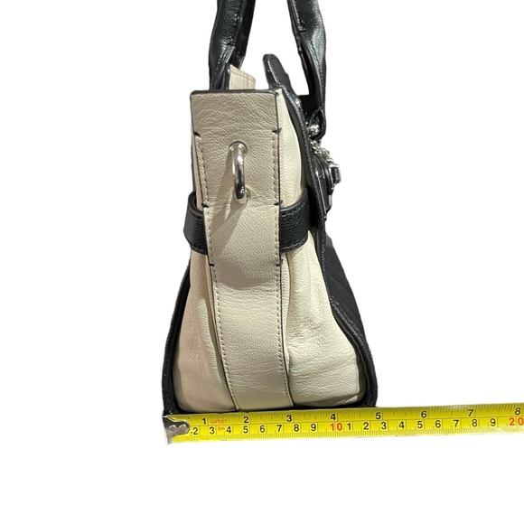 Coach Black And Beige Leather Satchel - Picture 13 of 14